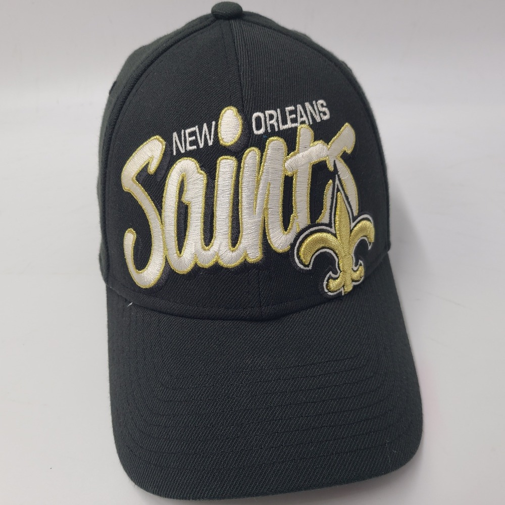 New Orleans Saints Hat Fitted S-M New Era 39Thirty Black Gold NFL Football Men